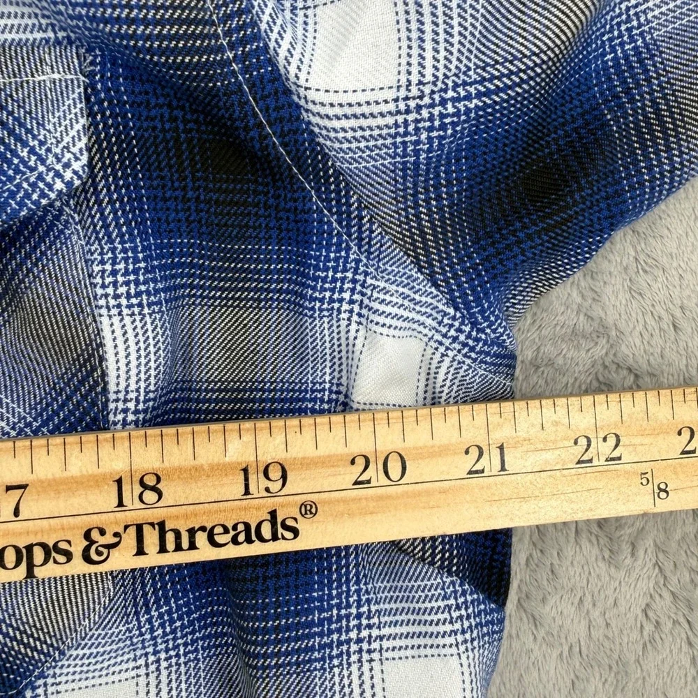 Dixxon Flannel Co x Dogtown Blue Plaid D-Tech Shirt Womens XL New With Tags - Picture 13 of 14